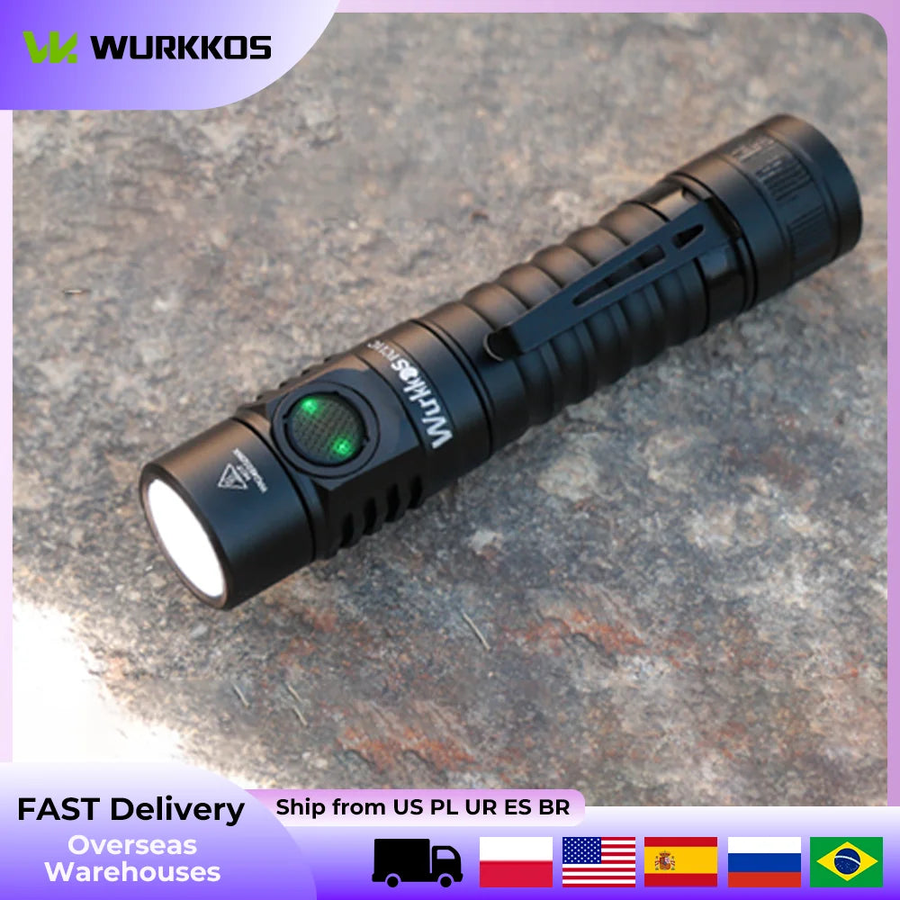 Wurkkos FC11C Nichia 519A Powerful 18650 Flashlight, USB C Rechargeable,Buck Circuit 1200Lumens with Magnetic Tail