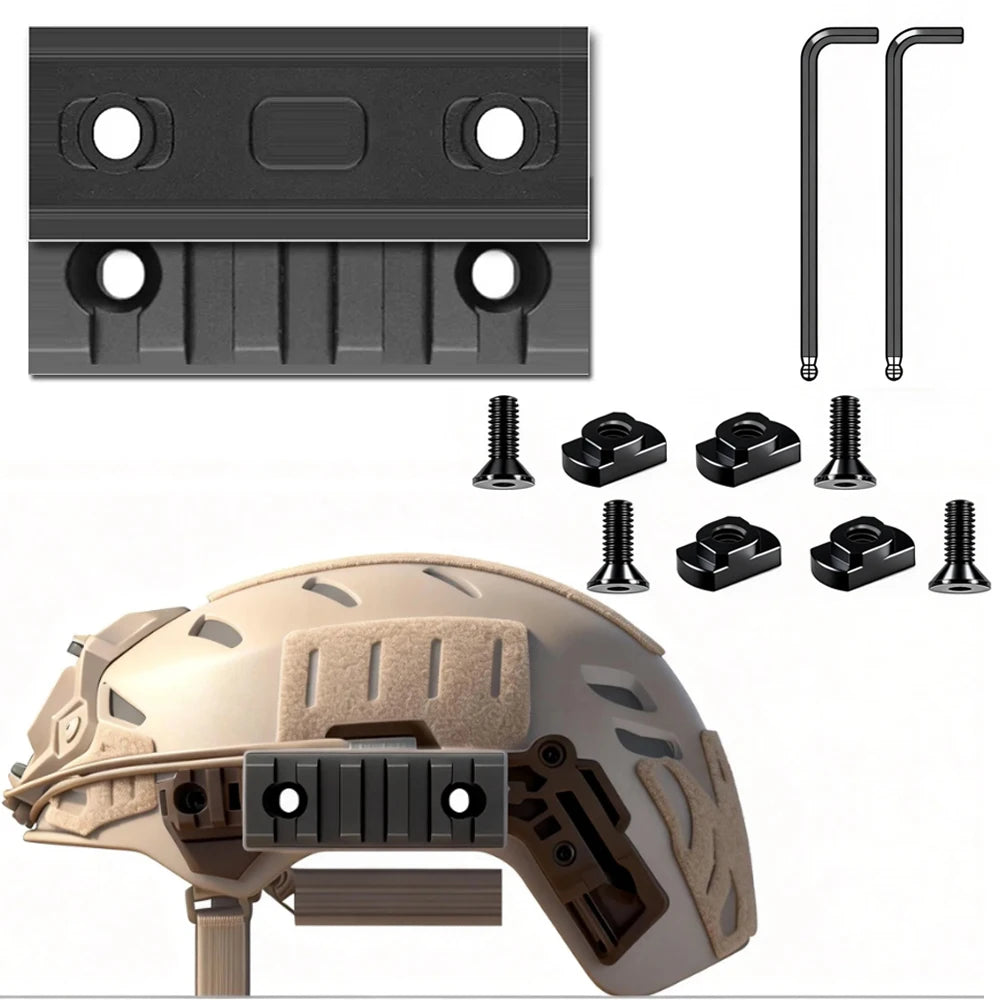 2PCS Black Aluminum Picatinny Rail Set 5 Slots with 4 T-Nuts 4 Screws And 2 Allen Wrenches for Accessory Mounting