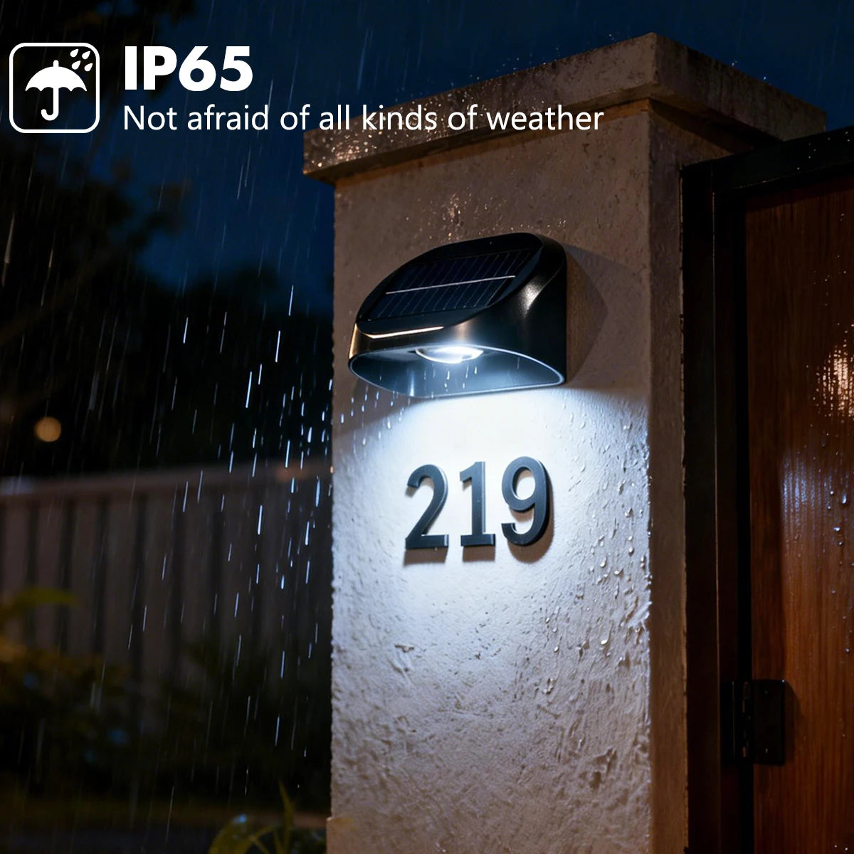 Solar Wall Lamp Garden Light Solar House Number Decor Light IP65 Waterproof Auto On/Off RGB Modes For Fence Yard Step Outdoor