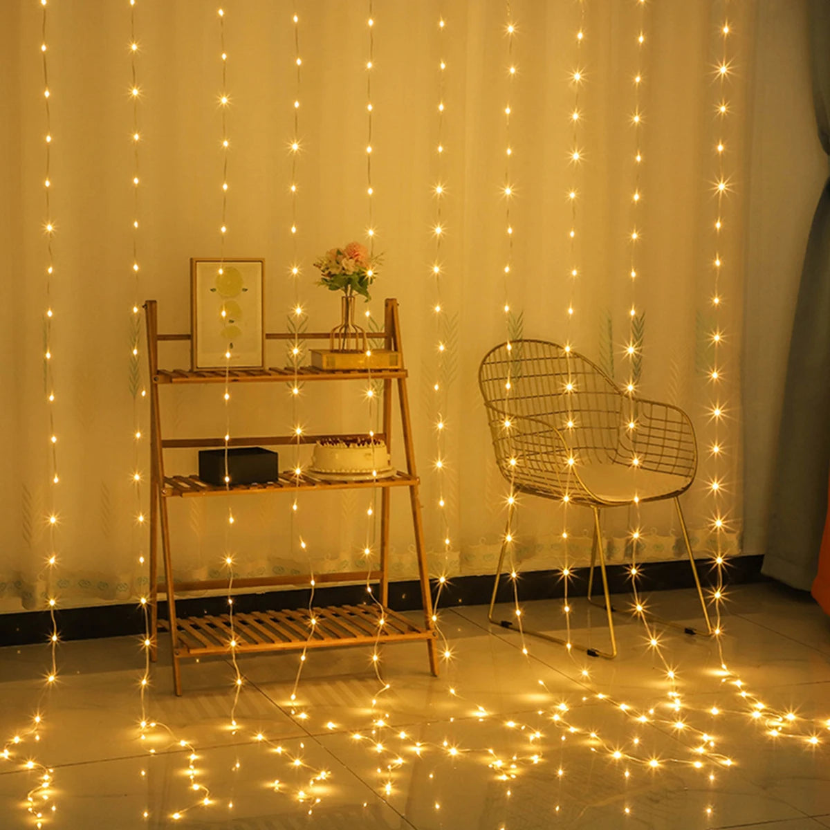 3x1M/3x3M LED Curtain Fairy String Flex Wire Lights Garland For Christmas New Year Party Wedding Home Garden Patio Decor Lamps