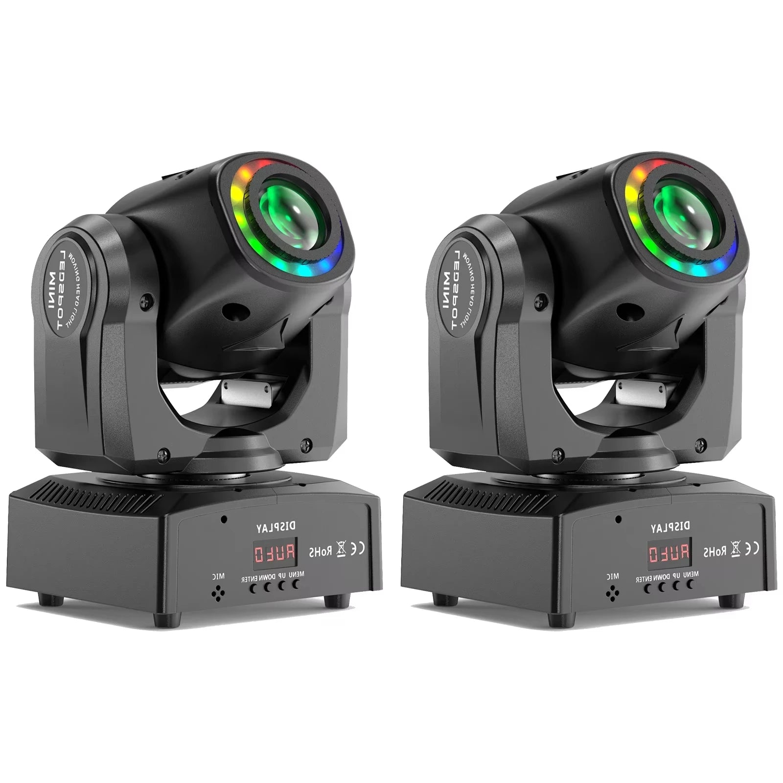 Yiflamefly 2Pcs 100W LED Beam Pattern Moving Head Stage Effect Lighting 8 patterns DMX512 9CH/11CH For DJ Show Concert Party