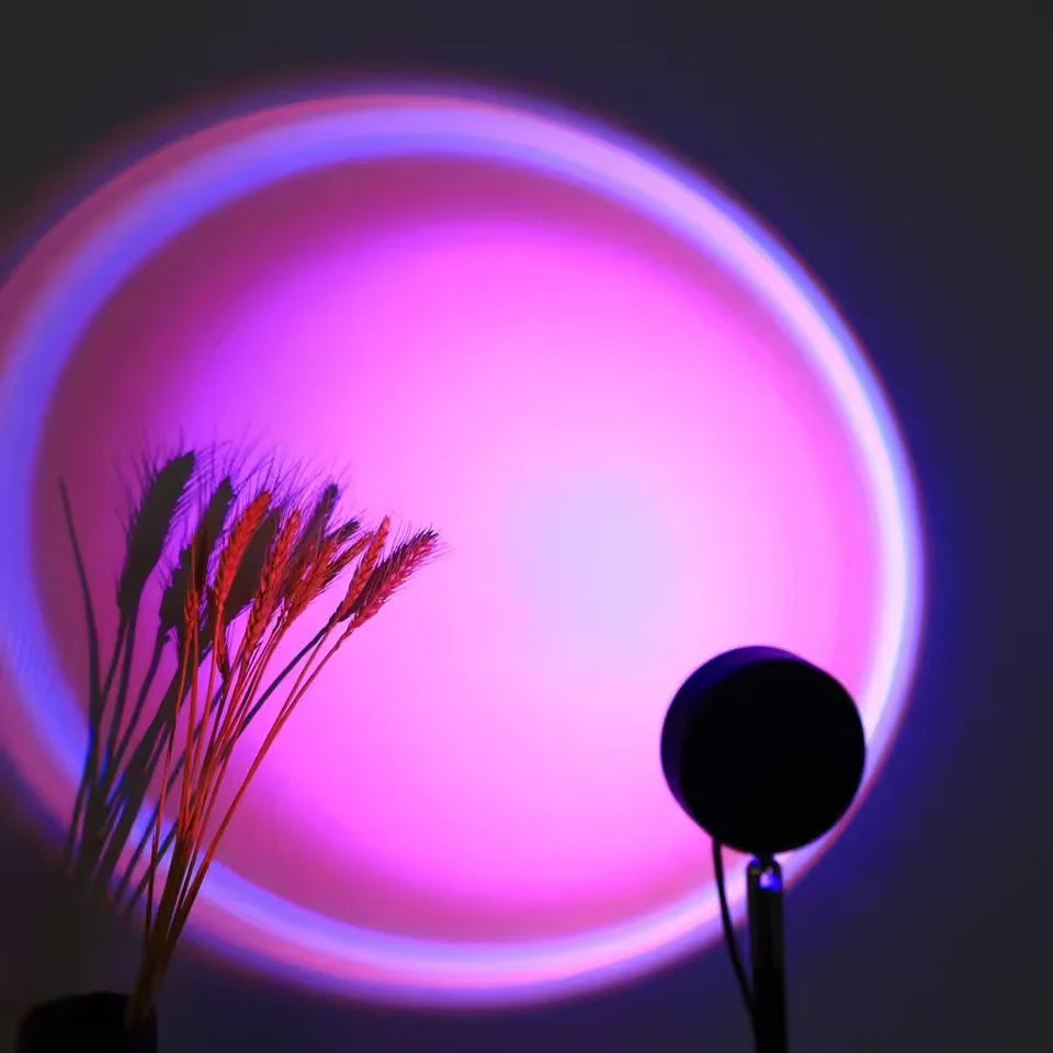 USB LED Projector Night Light RGB Sunset Atmosphere Night Light, with Remote Control, Used for Room Decoration Photography