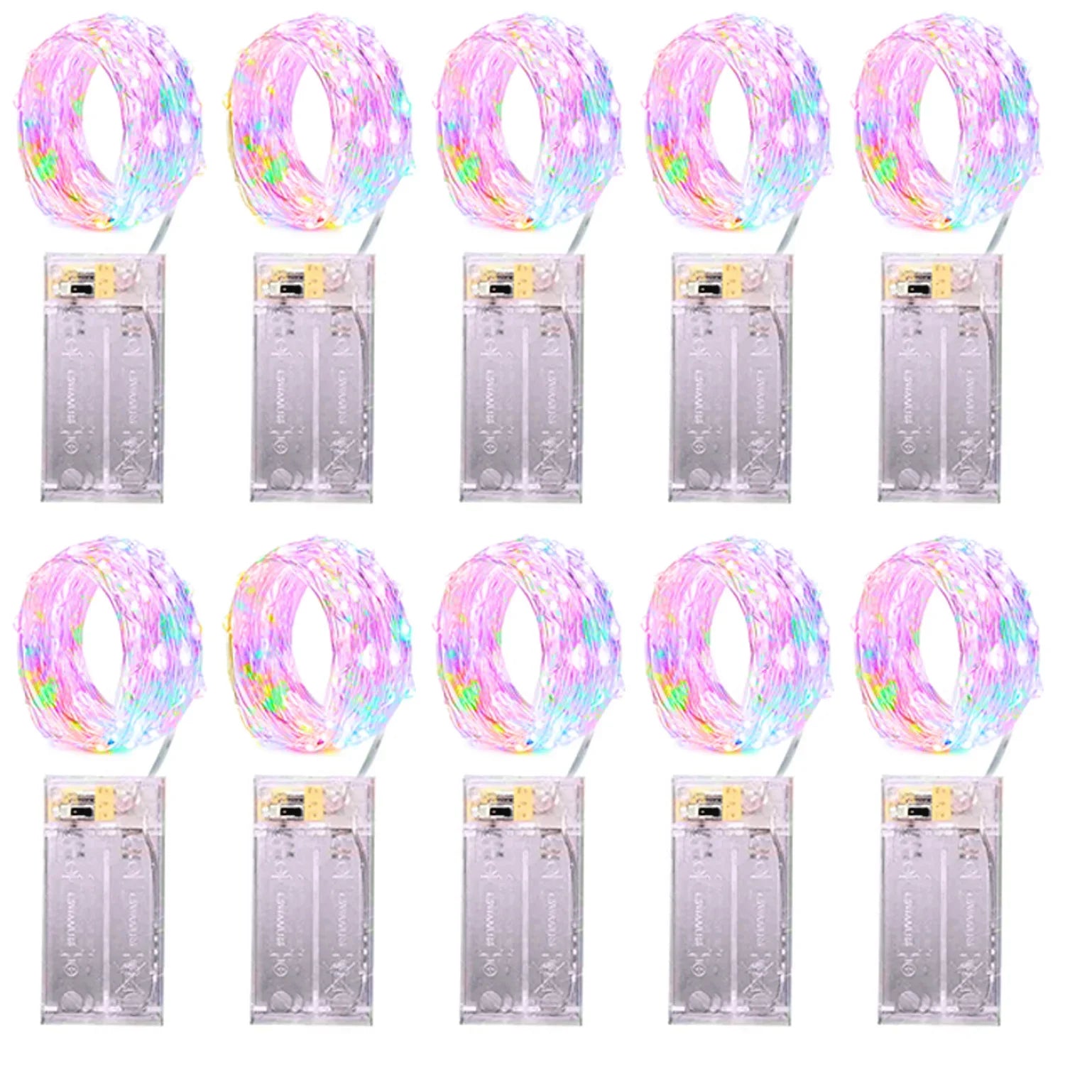 10pcs 2/3Meter Copper Wire LED String Fairy lights Holiday lighting Fairy Garland For Christmas Tree Party Decoration navidad