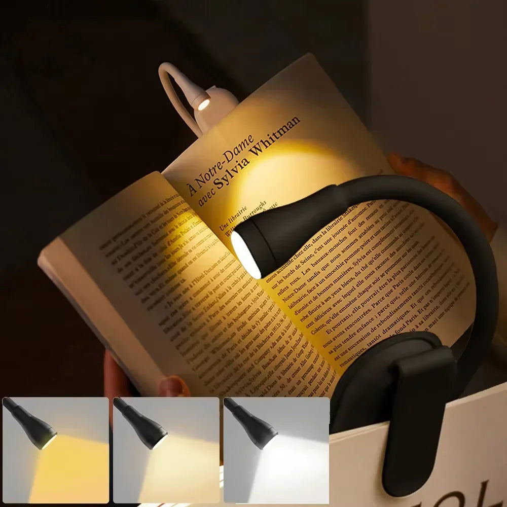 Clip-On Book Light USB Rechargeable LED Reading Lamp Eye Care Mini Desk Light Portable for Students and Bedside Reading