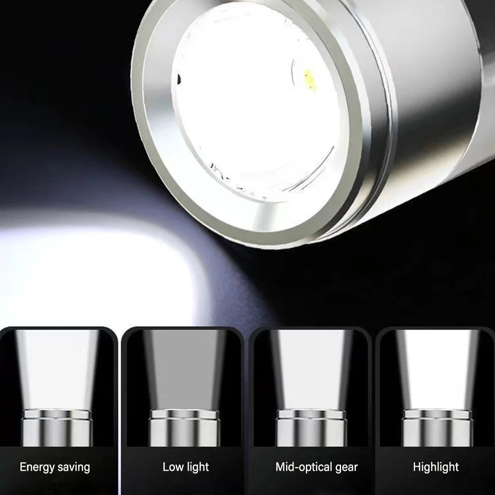 Mini Keychain Flashlight Type-C Fast Charging IP66 Waterproof Torch Lamp With Magnet Multifunction Warning Camping Flashlight