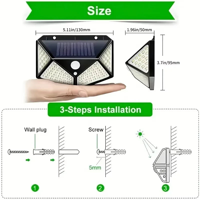 Multifunctional Solar Lamp Outdoor Garden Decoration Solar Led Light Waterproof Sunlight Powered Spotlight with Motion Sensor