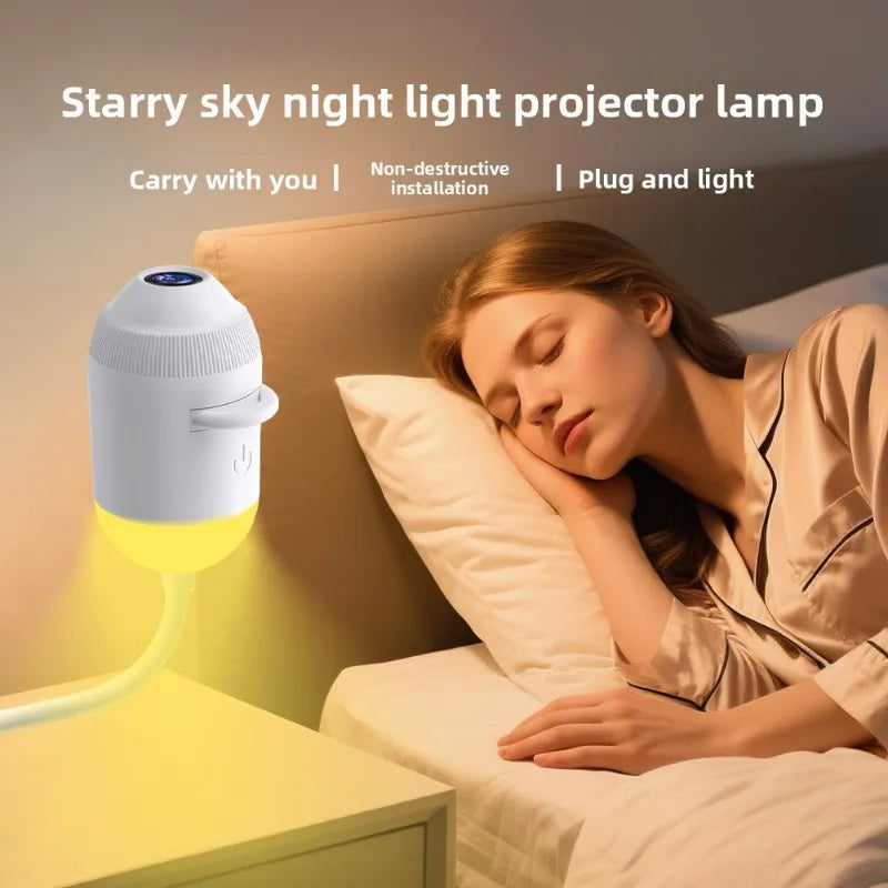 USB Starry Sky Projector Night Light Romantic Galaxy Atmosphere Lamp for Car Interior Home Bedroom Decor USB Powered