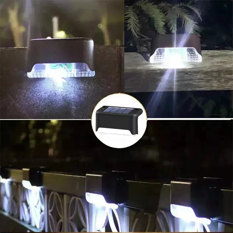 Solar Deck Lights Outdoor Step Lights Waterproof Led Solar Lamp for Railing Stairs Step Fence Yard Patio and Pathway