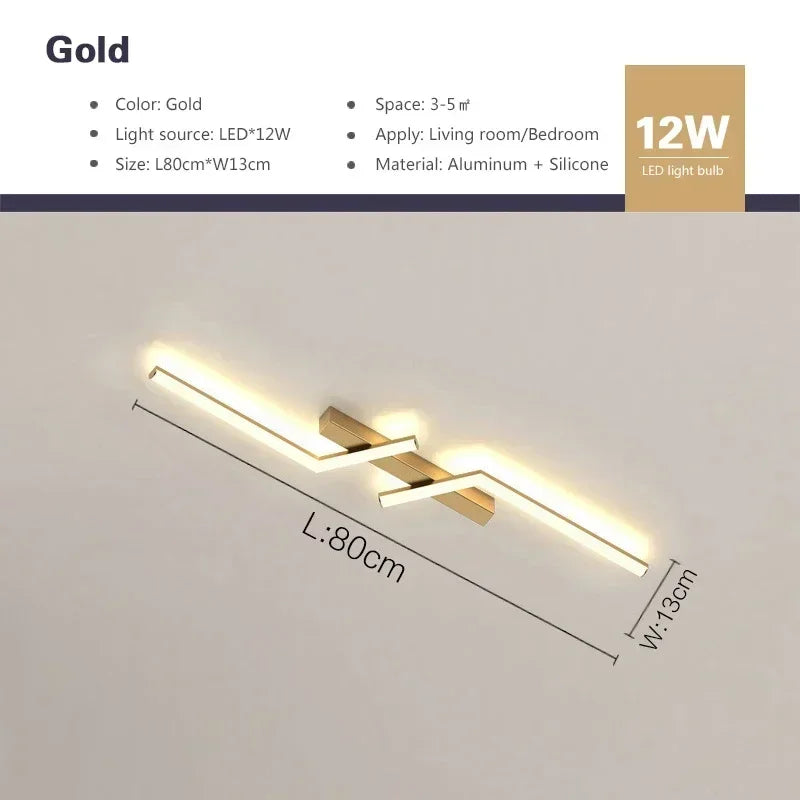 Modern LED Ceiling Light 60/80/100/120CM Living Dining Room Bedroom Lamps Lanterns Scandinavian Simple Lines Ceiling Lighting