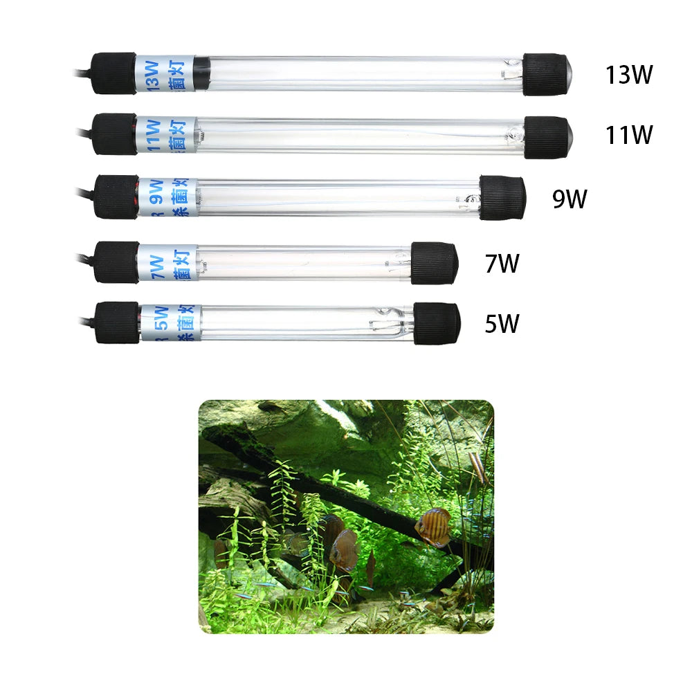 UV Light 13W Sterilization Lamp Submersible Ultraviolet Sterilizer Water Disinfection for Aquarium Fish Tank Pond AC220-240V
