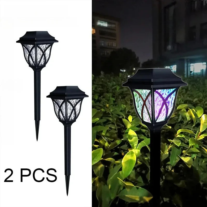 Led Solar Lawn Lights Outdoor Lamp Waterproof Warm Light Garden Courtyard for Walkway Path Villa Landscape Lights