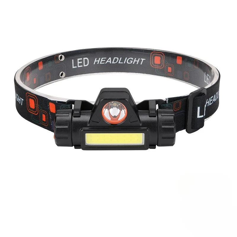 Portable Mini Powerful LED Headlamp XPE+COB USB Rechargeable Hunting Headlight Waterproof Head Torch with Tail Magnetic
