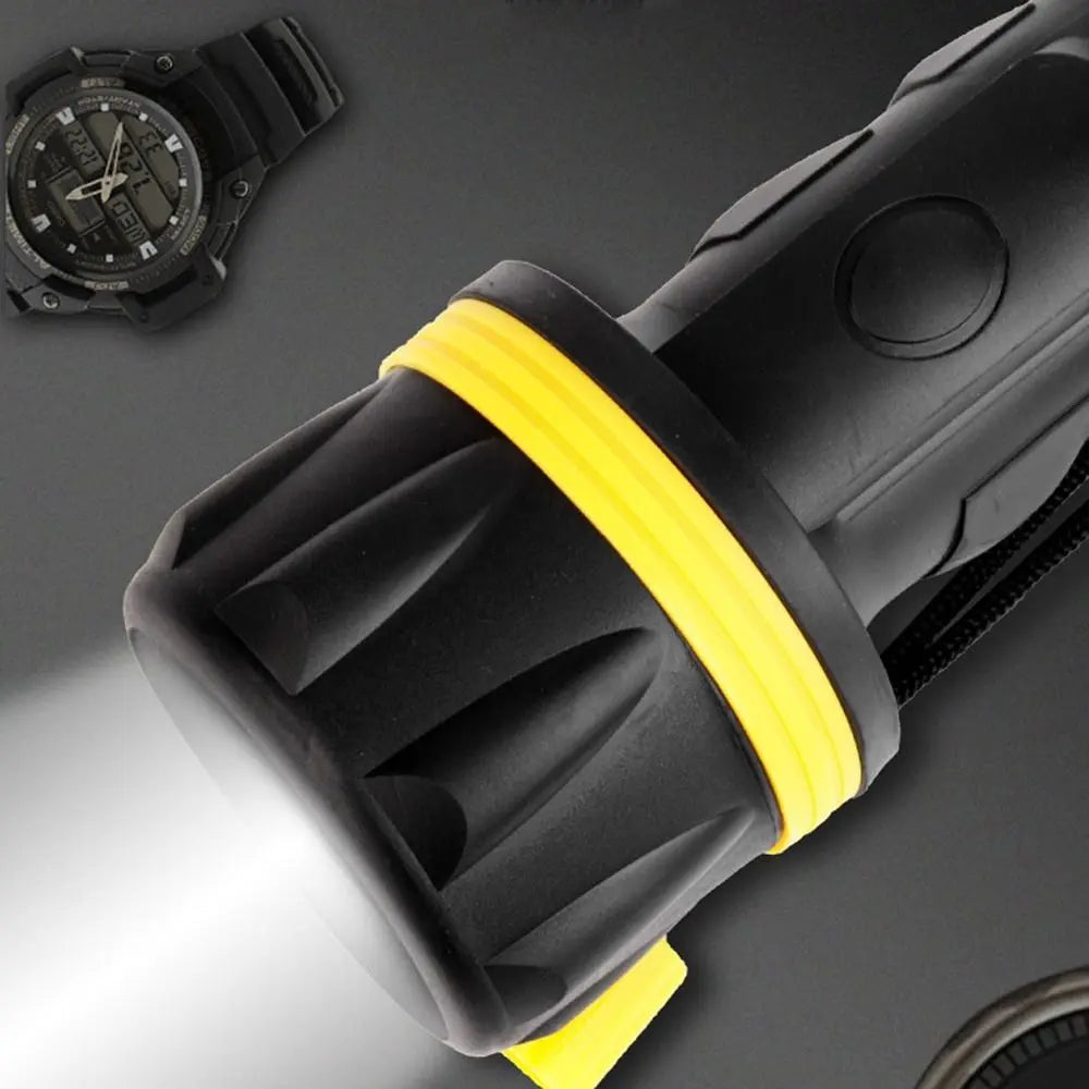 Super Bright 3LED/7LED/1W Battery Operated Rubber LED Torches Flashlight Toch Spotlight Tough Waterproof Camping Hand Light