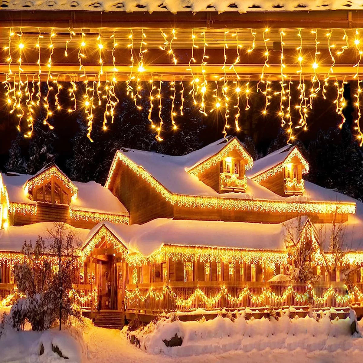 Icicle String Lights LED Fairy Lights Christmas Garland For New Year Party Wedding Garden Terrace Christmas Decoration Lamps
