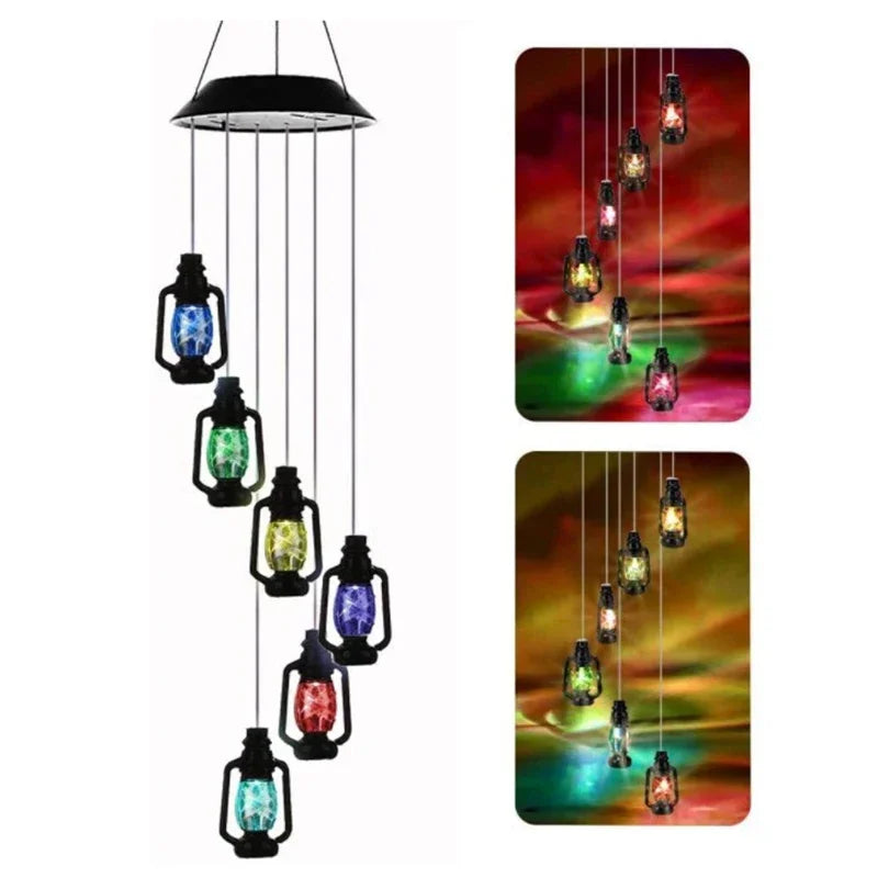 Solar Wind Chime Retro Lamp Solar Courtyard Light Home Porch Garden Durable Decor Hanging Lantern Outdoor Holiday Gift Light