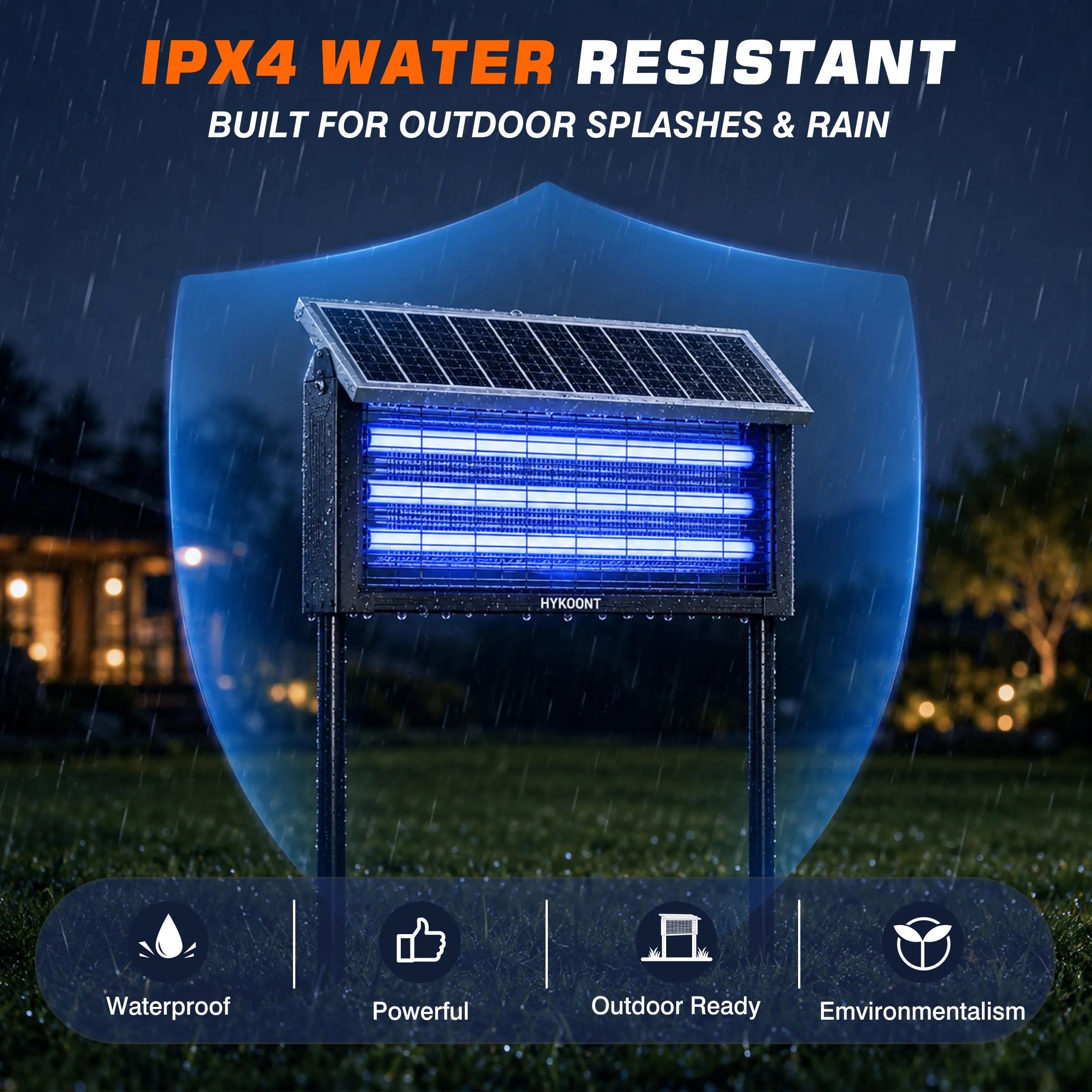 Solar Bug Zapper Outdoor, Mosquito Killer with USB Rechargeable LED Light, Waterproof Electric Insect Trap for Patio, Backyard, Garden & Camping