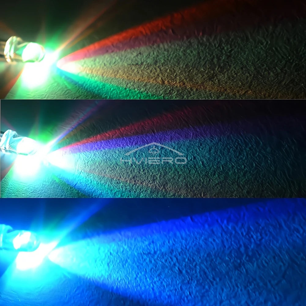 100PCS 3mm Fast Slow RGB Flash Red Blue Yellow Rainbow Multicolor Light Emitting Diode Decoration Billboard Atmosphere LED Lamp