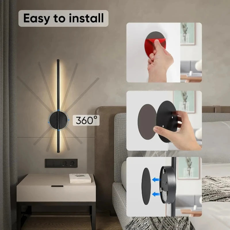 Battery Operated Wall Sconce Wireless LED Light 5v  with Remote Control USB Rechargeable Wall Lights for Bedroom Living Room