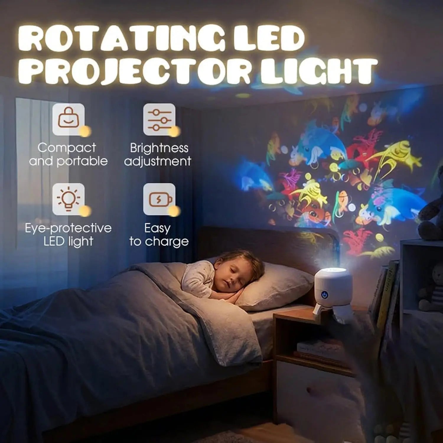 LED Ocean Projector Lamp with Dynamic Night Animal Patterns - Atmosphere Light for Room Party Decoration And Gifts