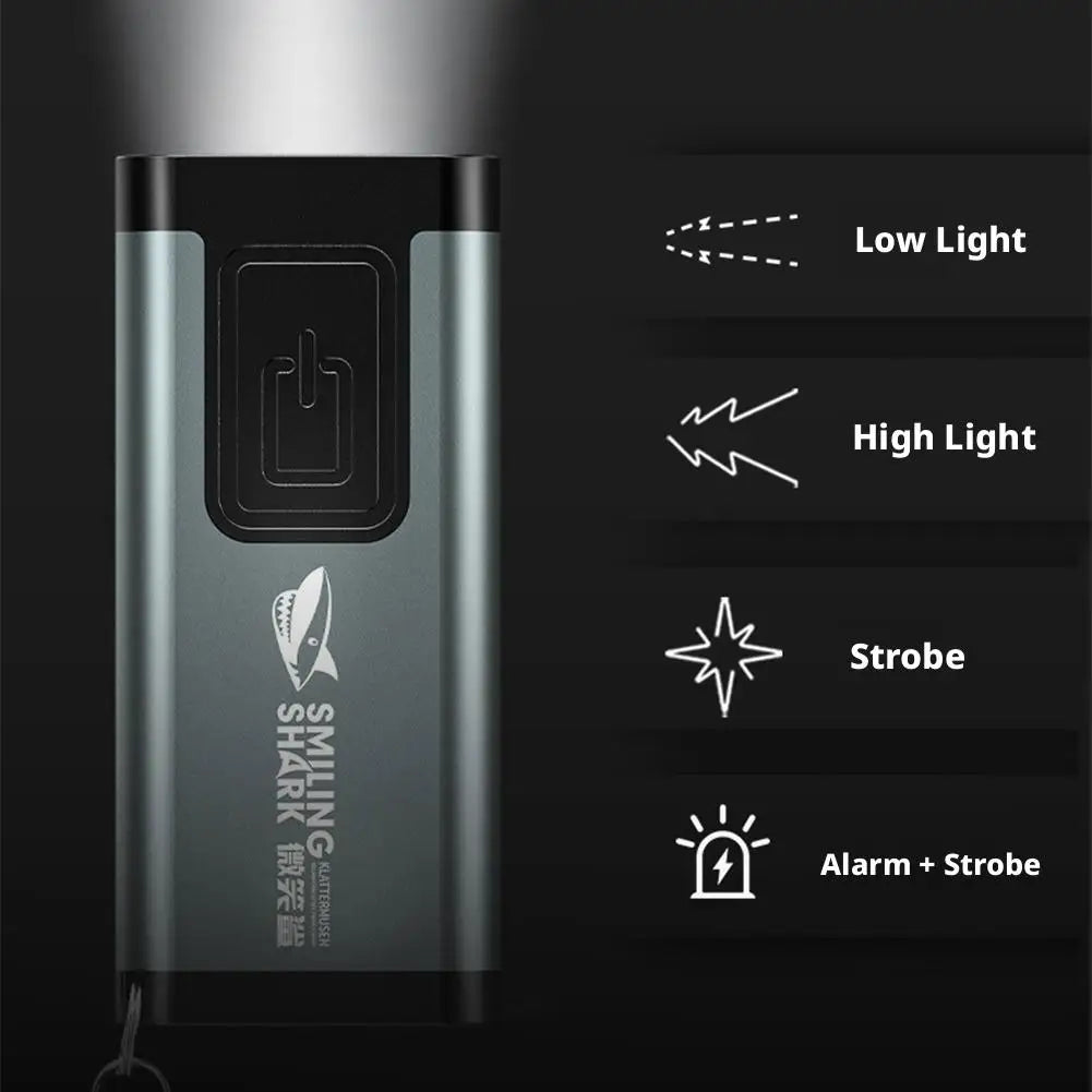 Multifunctional Keychain Flashlight USB Rechargeable Mini Flashlight With COB Work Light Keyring Camping Walking Pocket Lamp