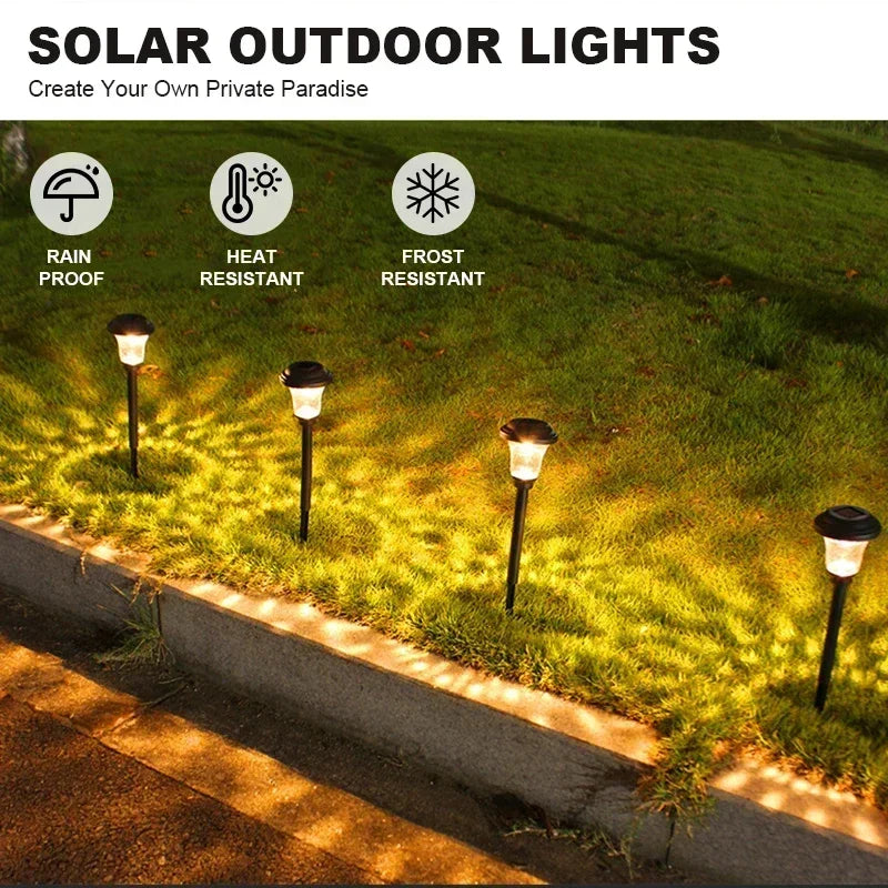 New Solar Outdoor Lights New Garden Lamps Powered Waterproof Landscape Path for Yard Backyard Lawn Patio Decorative LED Lighting