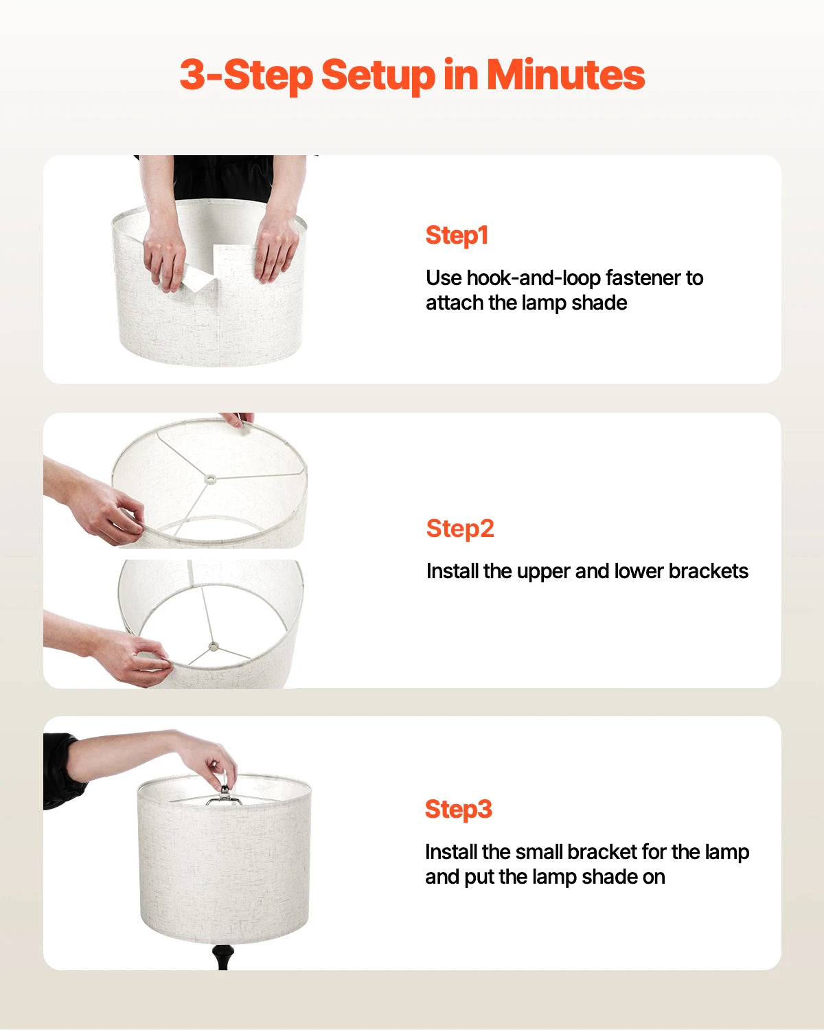 SucceBuy Drum Lamp Shade Medium Drum Linen Lampshade Replacement Lamp Shade for Table Lamps Floor Lamps Pendant Lights