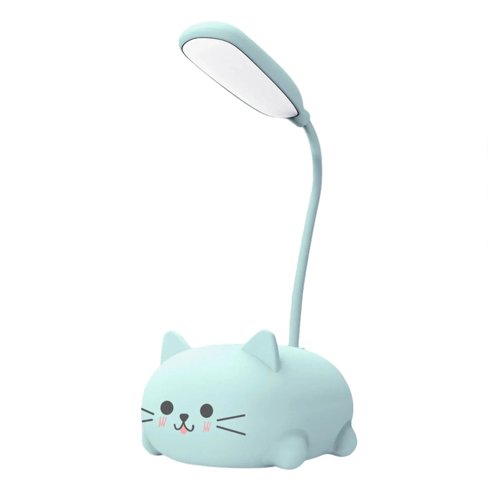 USB Night Light Foldable Cute Cat Student Learning Light Rechargeable 400mAh Adjustable Gooseneck Kids Gifts for Bedroom Office