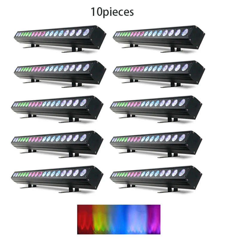18x18W RGBWA UV 6-in-1 LED Pixel Control Wall Washer Light Bar DMX512 Single Independent Control DJ Disco Lights