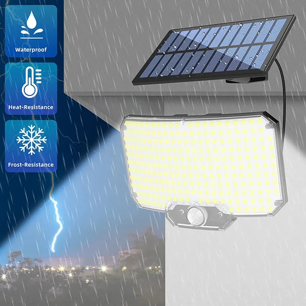 HOMEFISH 234LED Solar Security Lights Outdoor Motion Sensor 3 Modes Waterproof Split Solar Flood Wall Light for Garden Garage