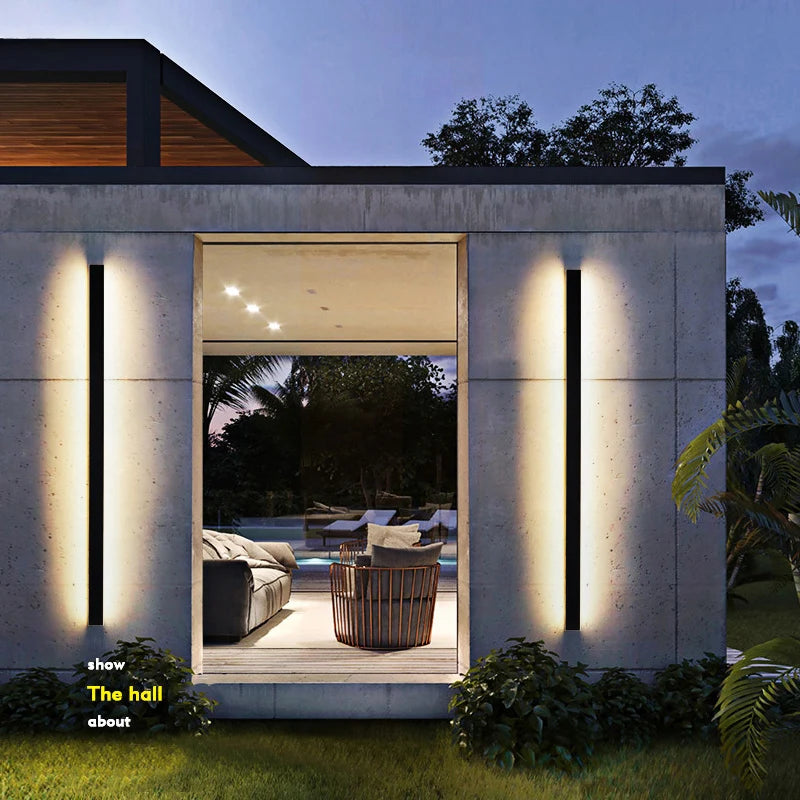 New Outdoor Waterproof Modern LED Wall Lights With Remote Living Room Bedroom Corridor Porch Black LED pendant Light Dimmable