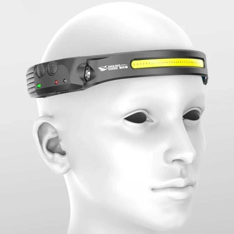 New COB Headlamp Powerful Induction LED Sensor Head Torch USB Charging with Battery Flashlights for Fishing Outdoor Riding