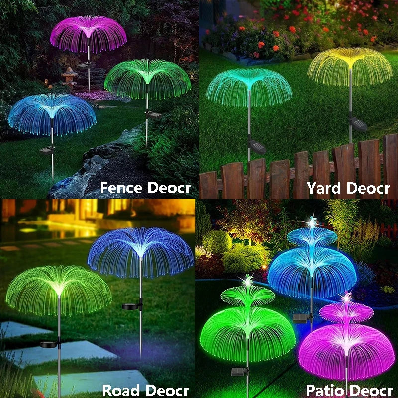 Solar Jellyfish Lamps Outdoor Garden Pathway Lights Waterproof Lawn Lights Solar Power Yard Walkway Patio Decor