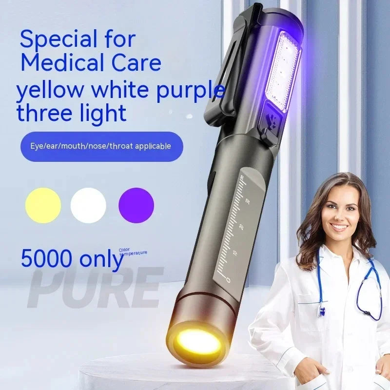 Rechargeable LED Professional Medical Pen Light Handy Portable Doctor Nurse First Aid Diagnosis Flashlight