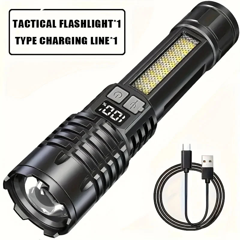 High Strong Power Led Flashlights Tactical Flash Light Torch Ultra Bright Lamp USB Charging Camping Fishing Defensa Zoom Lantern