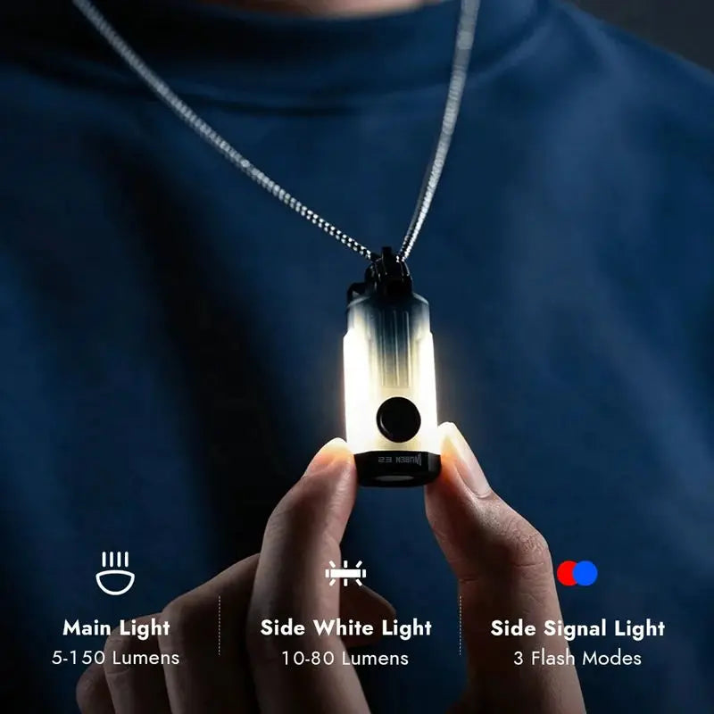 WUBEN E2 PULSE Mini EDC Keychain Light 150Lumens Ultra-Light Portable Flashlight With Magnetic Necklace For Fashion Accessories