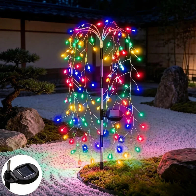 Outdoor LED Fairy Lights Garden Path Decor Garland Tree Solar Lights for Balcony Patio Party Street Lawn Lamp