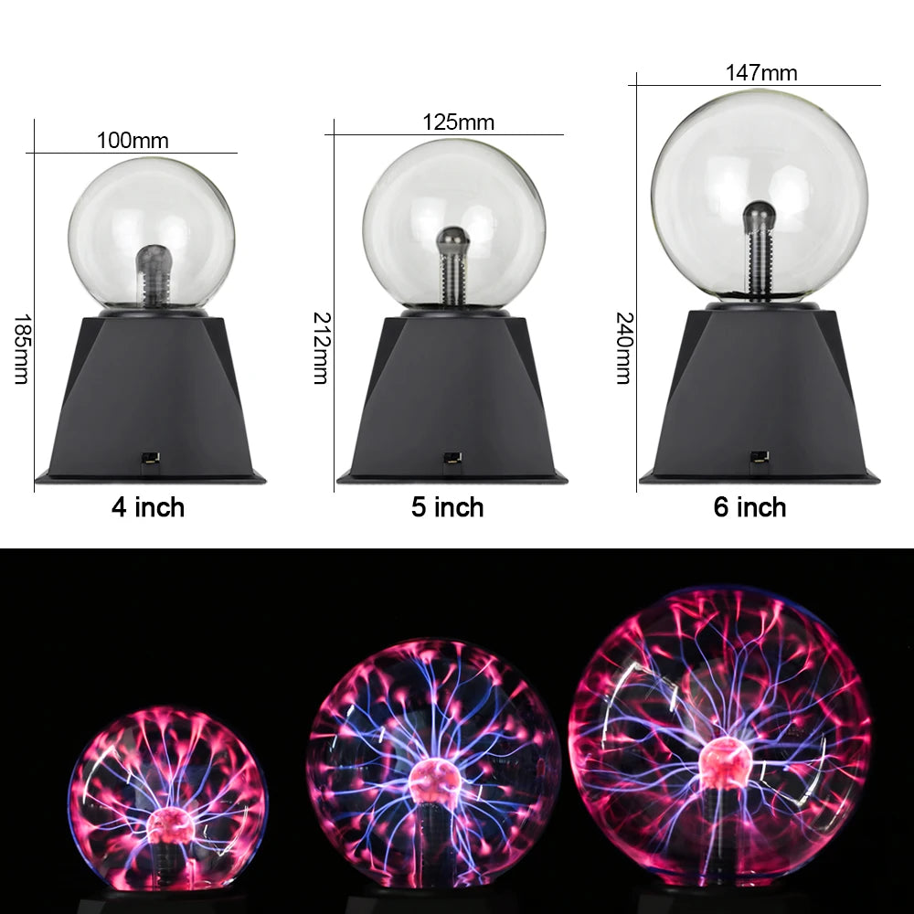 Magic Crystal Plasma Ball Lamp 3/4/5/6/8 Inch LED Night Light Kid Birthday Christmas Gift Lighting Bedroom Decor Novelty Lamp