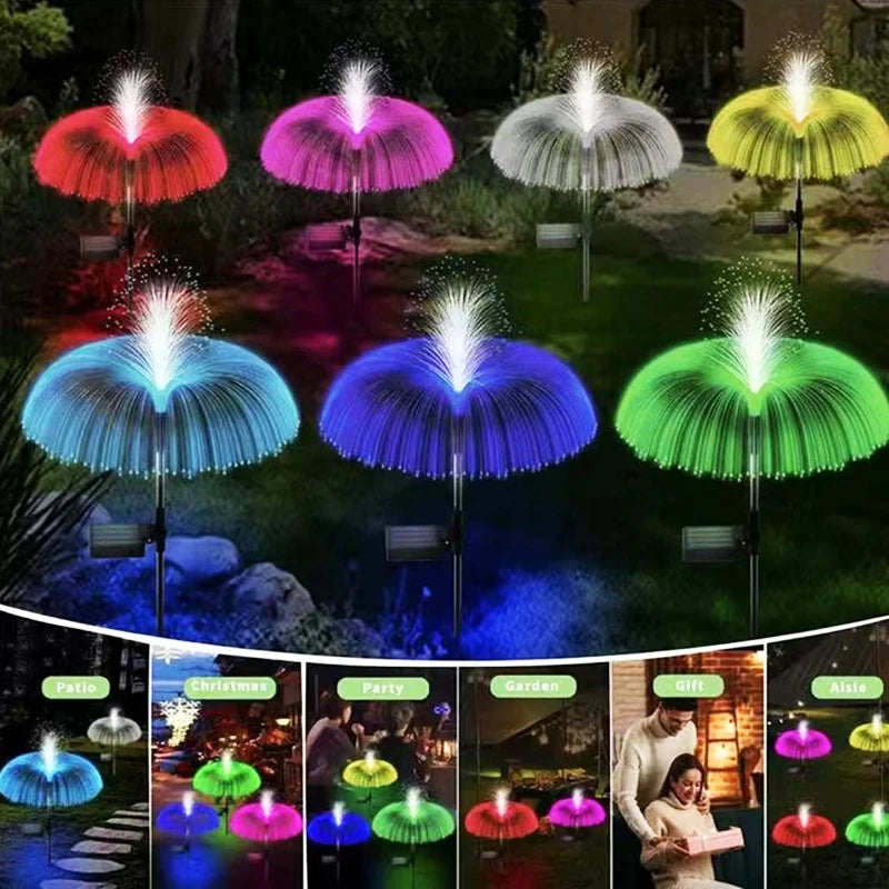 Solar Jellyfish Lamps Outdoor Garden Pathway Lights Waterproof Lawn Lights Solar Power Yard Walkway Patio Decor