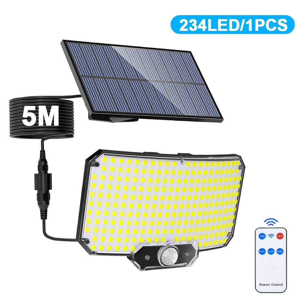 Solar Lights Outdoor with Motion Sensor 234/268LED Solar Flood Lights Waterproof Solar Powered Security Spot Lights Porch Patio