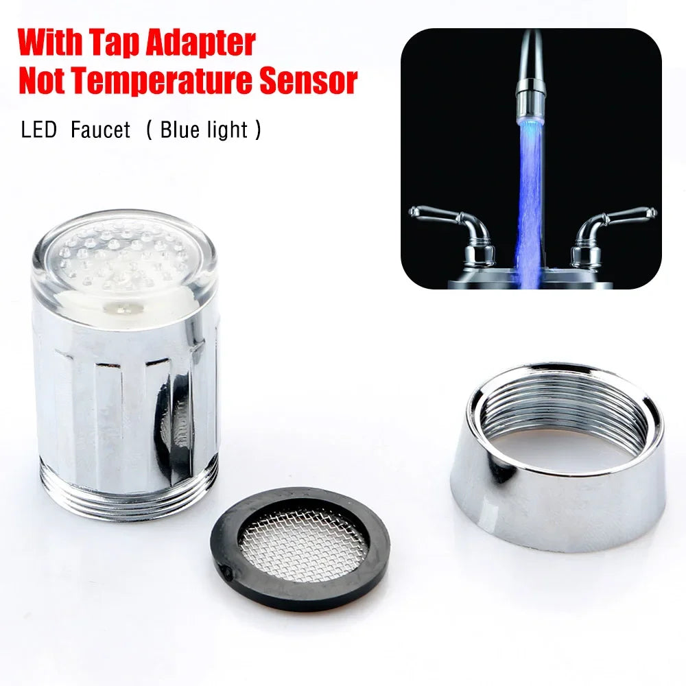 LED Glow Shower Tap Faucet Nozzle Head 7 Colors Change Home Bathroom Kitchen LED Faucet Stream Light Novelty Light