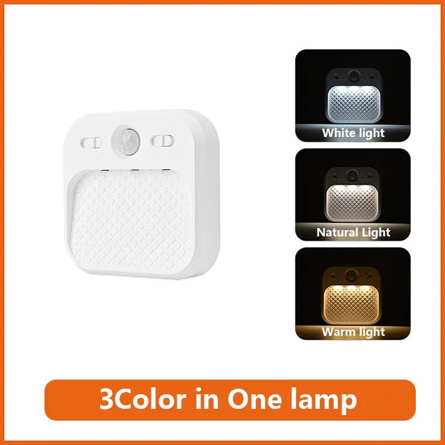 Wall Lamp Motion Sensor LED Night Light Rechargeable Stick-on Magnet Night Lamp for Bedroom Stairs Cabinet Hallway Kitchen Light
