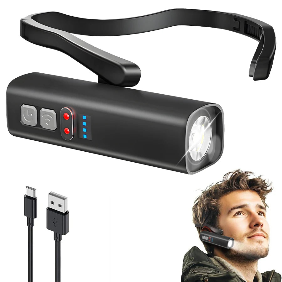 6818A Induction Led Headlamp 1500mah Lightweight Headlight Portable Flashlight Waterproof Fishing Riding Running Light Torch