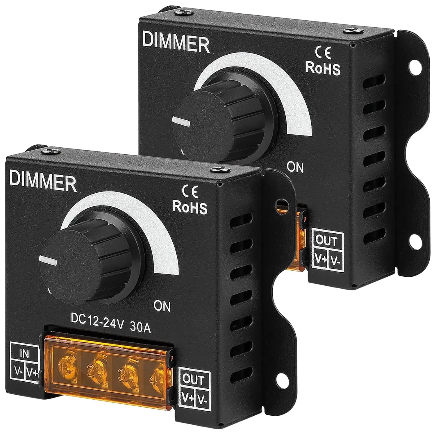 DC 12V-24V LED Dimmer Switch 30A LED Monochrome Controller PWM Digital Stepless Dimming for Lamp Strip Single Color Lamp