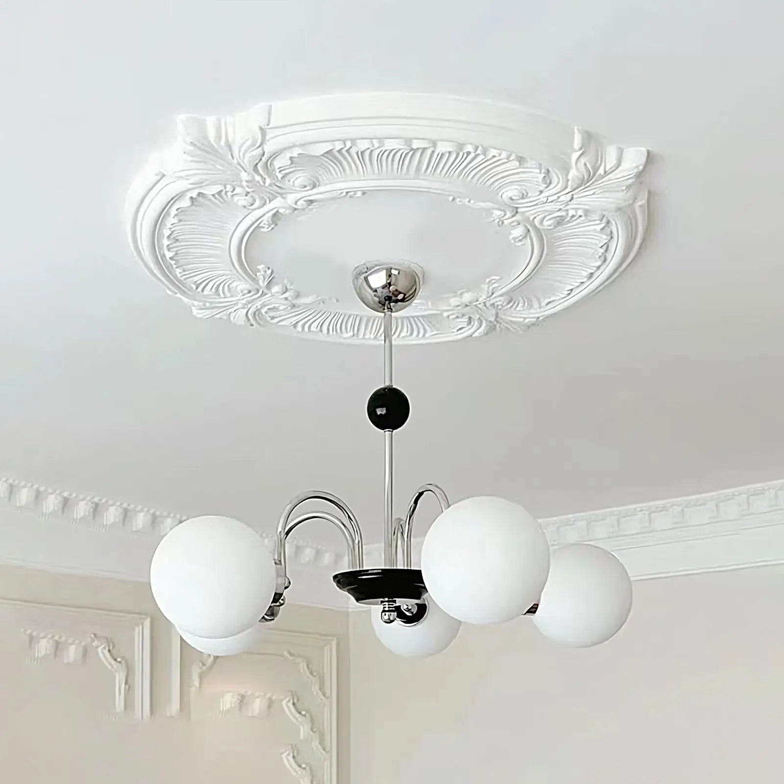 Split Medallion For Ceiling Light Chandelier Base Disc Round PU Decorative Ceiling Fan Lamp Cover Split Plate Elegant Trim