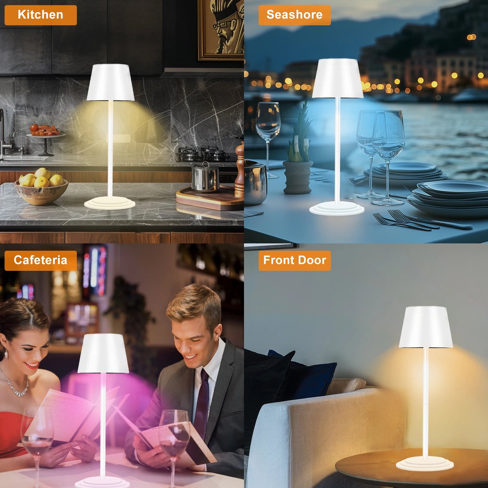 LED Desk Lamp, USB Rechargeable Desk Lamp, Bedroom Ambient Bedside Lamp, Touch Light, Hotel Bar Restaurant RGB Night Light