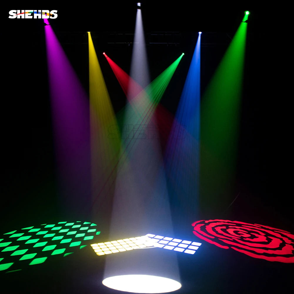 SHEHDS Bulb LED Spot 100W Light Colorful 7 Dynamic&6 Static Pattern Focus DMX512 For Discos DJ Bar Theater Concert Effect Light