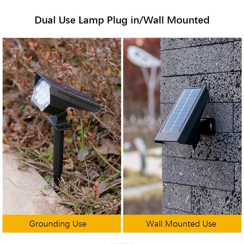 10 LEDs Solar Spotlight Outdoor, 180° Adjustable Waterproof & Anti-Aging Ground/Wall Mount, for Garden Yard Landscape Lighting
