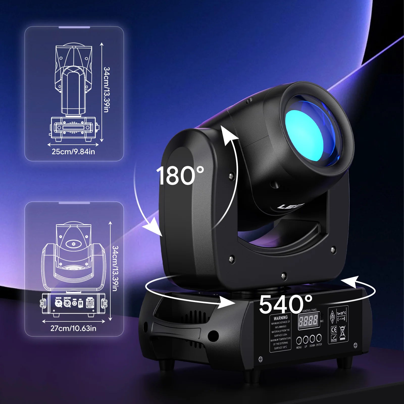 U'King 4Pcs 150W LED Beam Gobo Moving Head Stage Light 18Prism Dazzling Effect DMX DJ Light For Club KTV Disco DJ Party Lighting