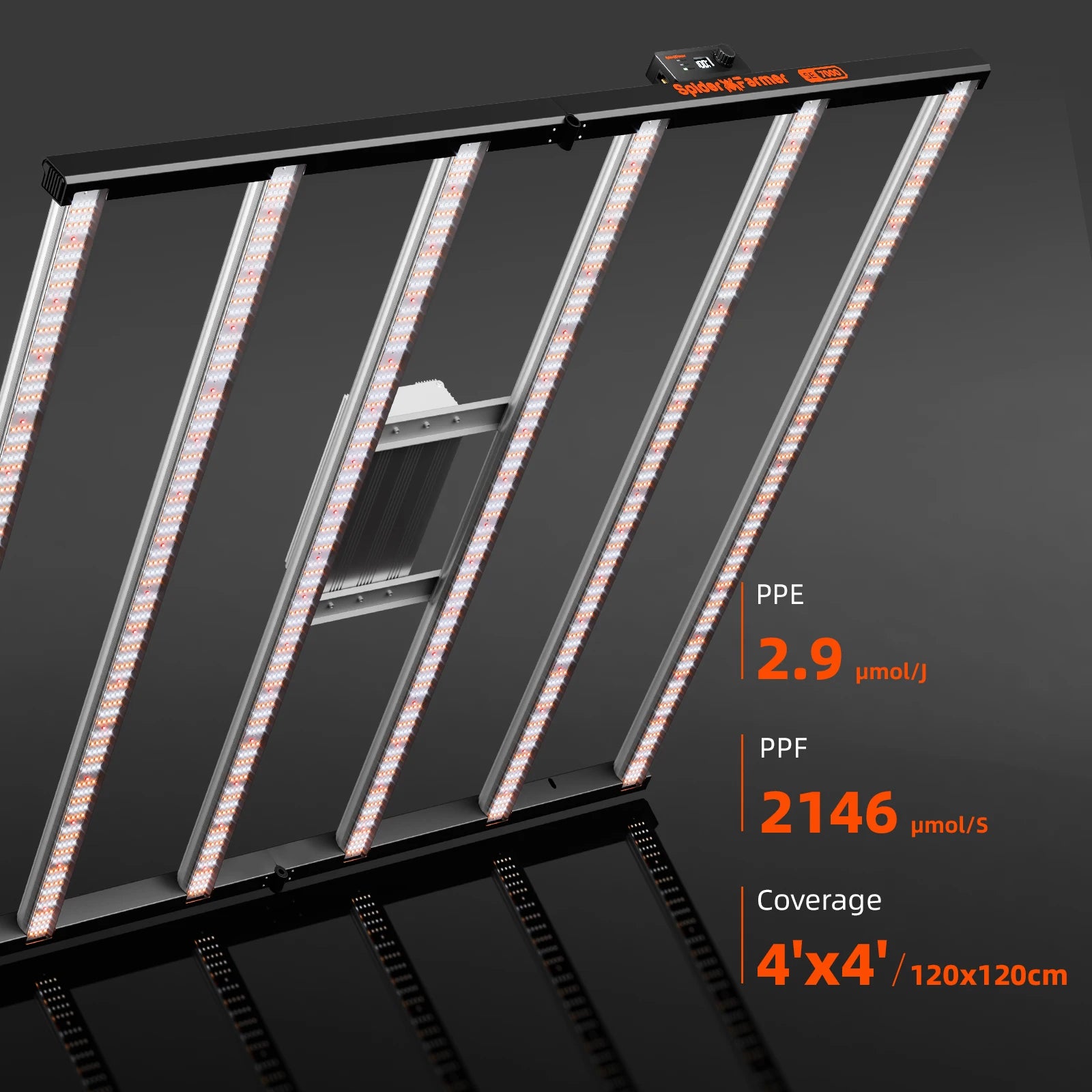 Spider Farmer SE7000 730W Commercial LED Grow Light 2.9 µmol/J Full Spectrum Dimmable for 150x150cm Greenhouse Vertical Farming