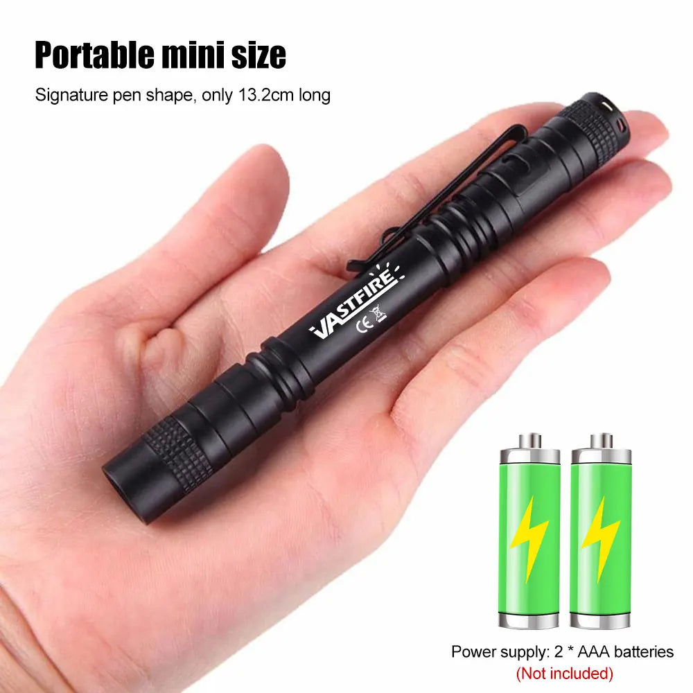 Mini Pen Light Flashlight Red/White/395nm Torch Penlight Flashlight with Clip Pet Dog Cat Urine Stain Ore Money Detection Torch